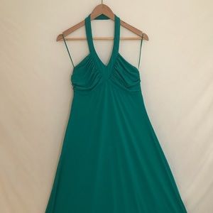 Blue Halter Floor-length dress